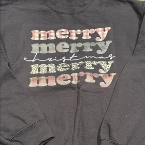 Merry Christmas Black crew neck Sweatshirt